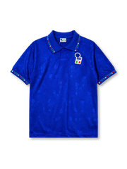 Italy 1994 home jersey in blue with tonal jacquard pattern