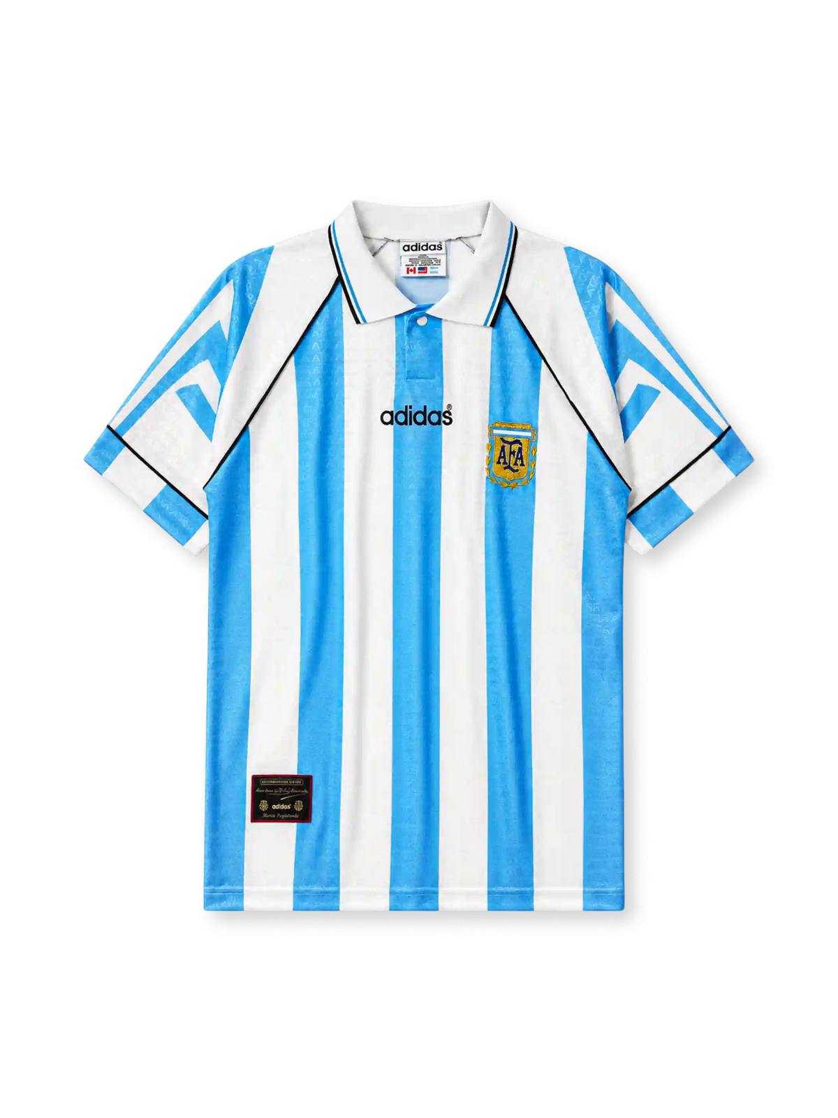 Argentina 1996-97 home jersey in sky blue and white stripes