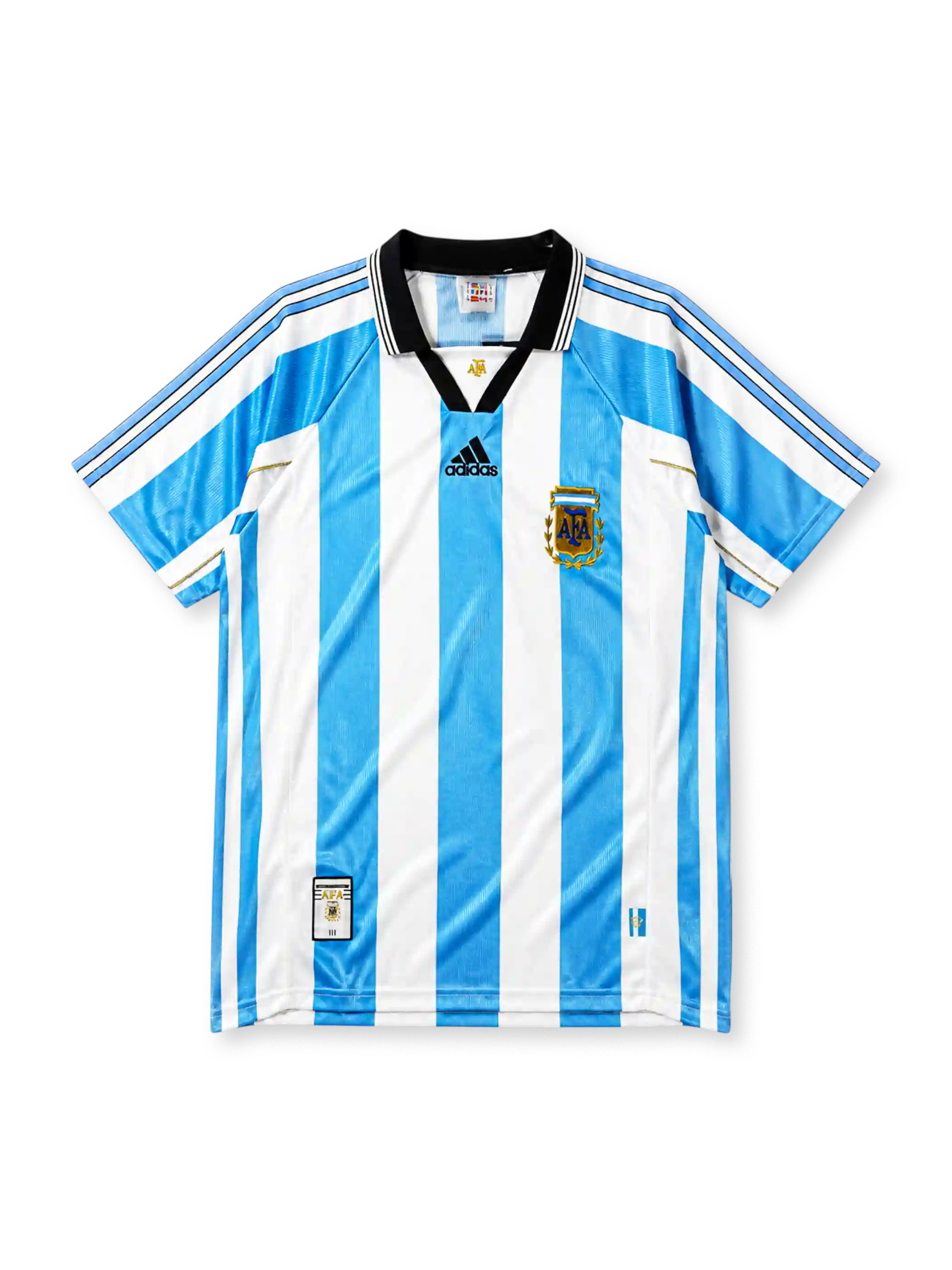 Argentina 1998-99 home jersey in sky blue and white stripes