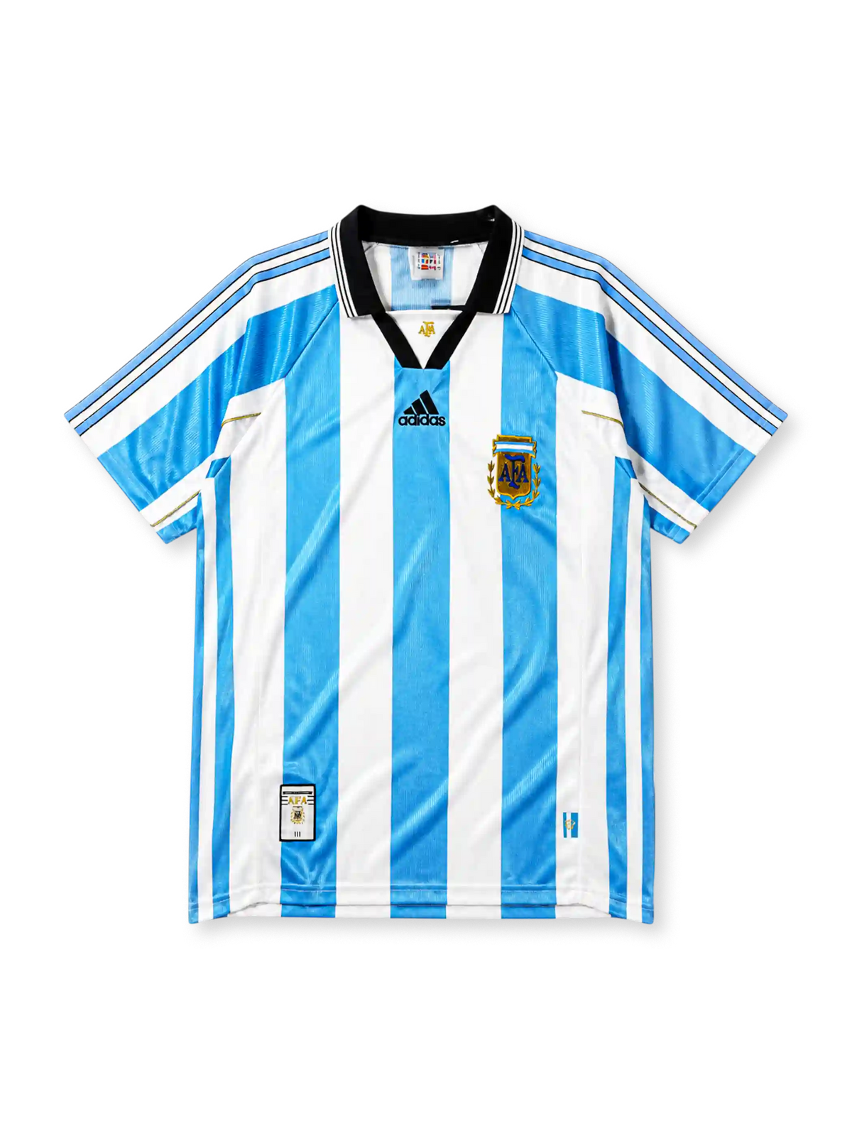 Argentina 1998-99 home jersey in sky blue and white stripes