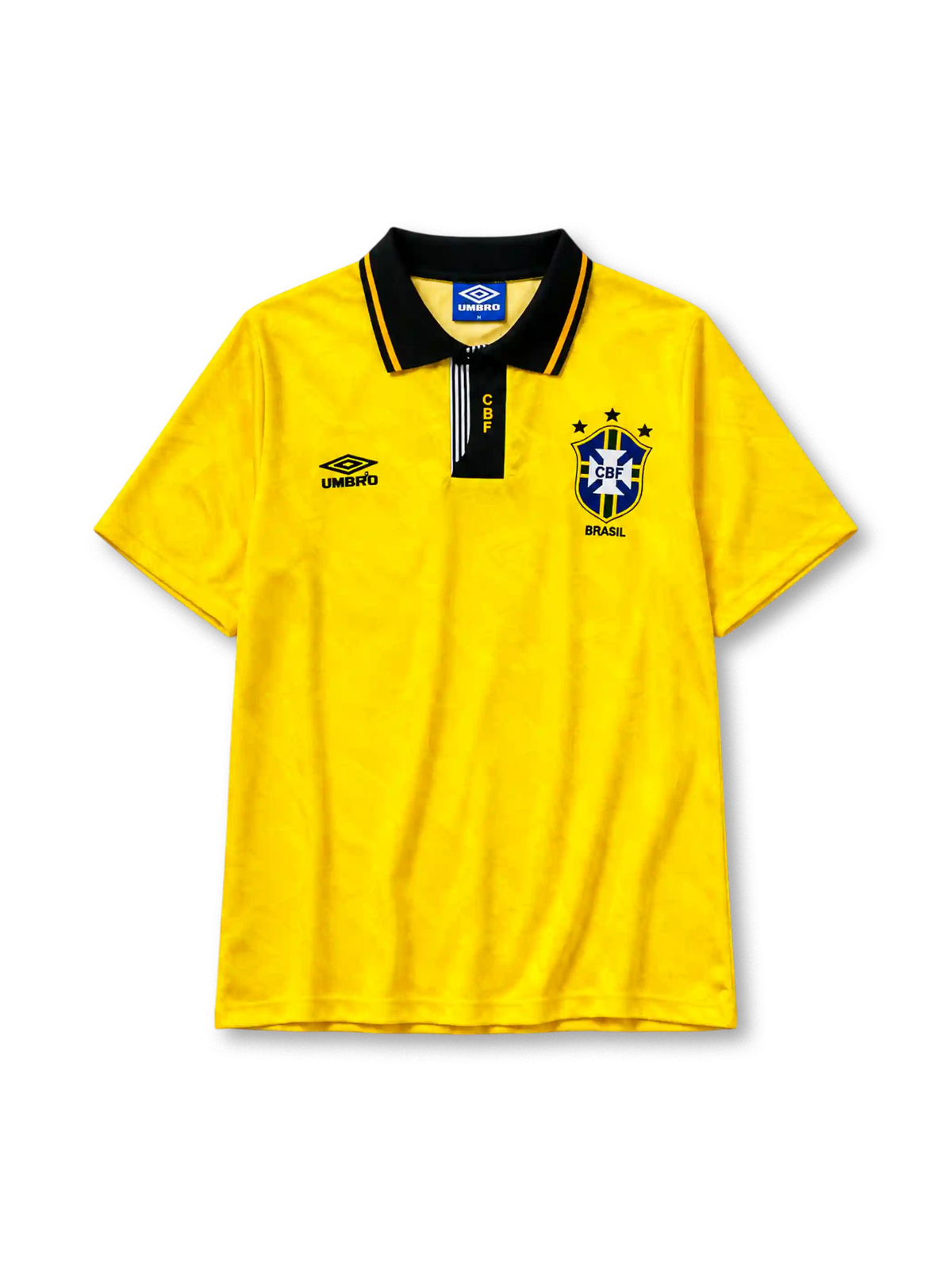 Brazil 1991-93 home jersey in yellow with zip-neck collar