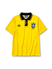 Brazil 1991-93 home jersey in yellow with zip-neck collar