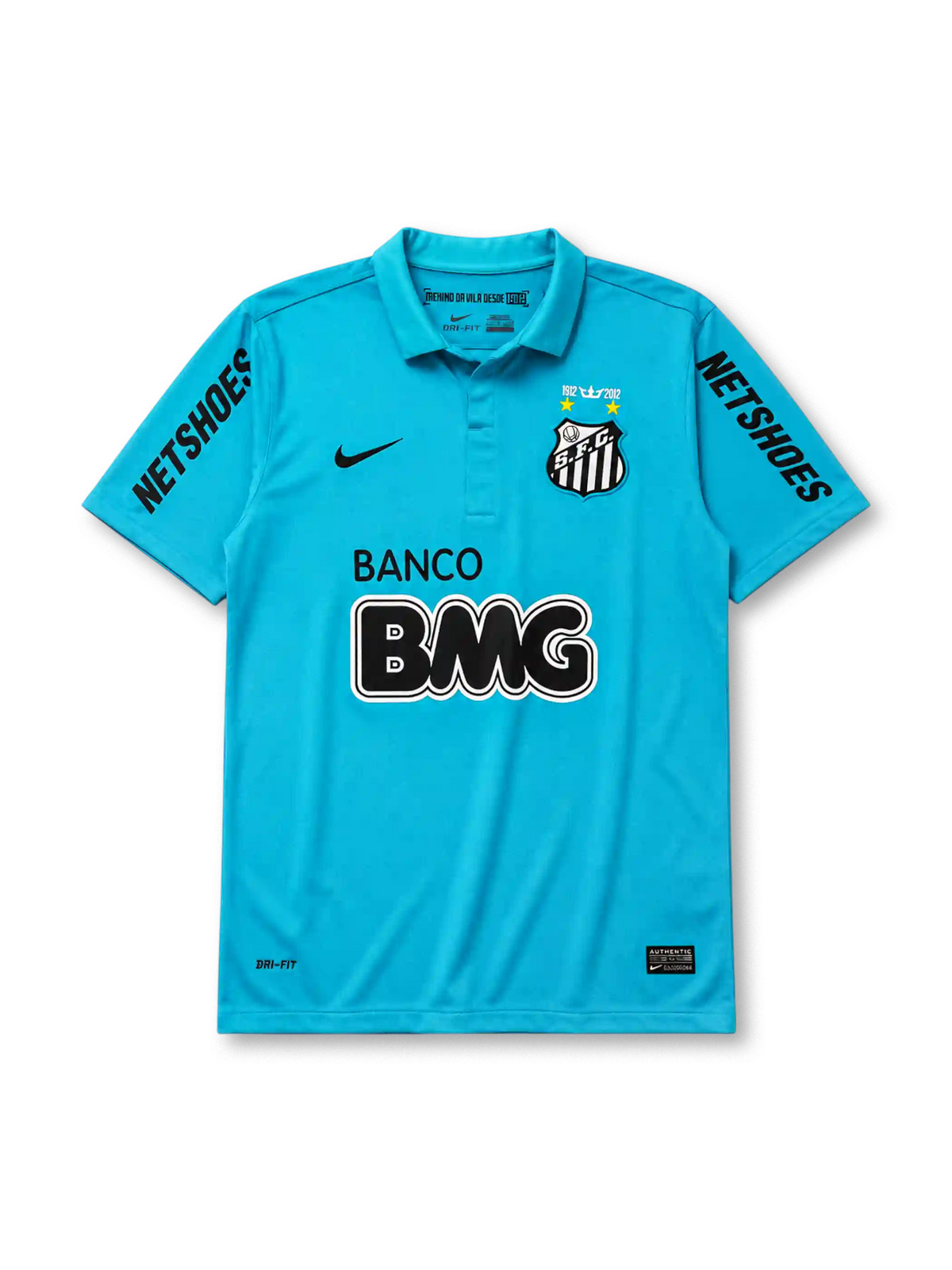 Santos FC 2012-13 third jersey with centenary crest in sky blue