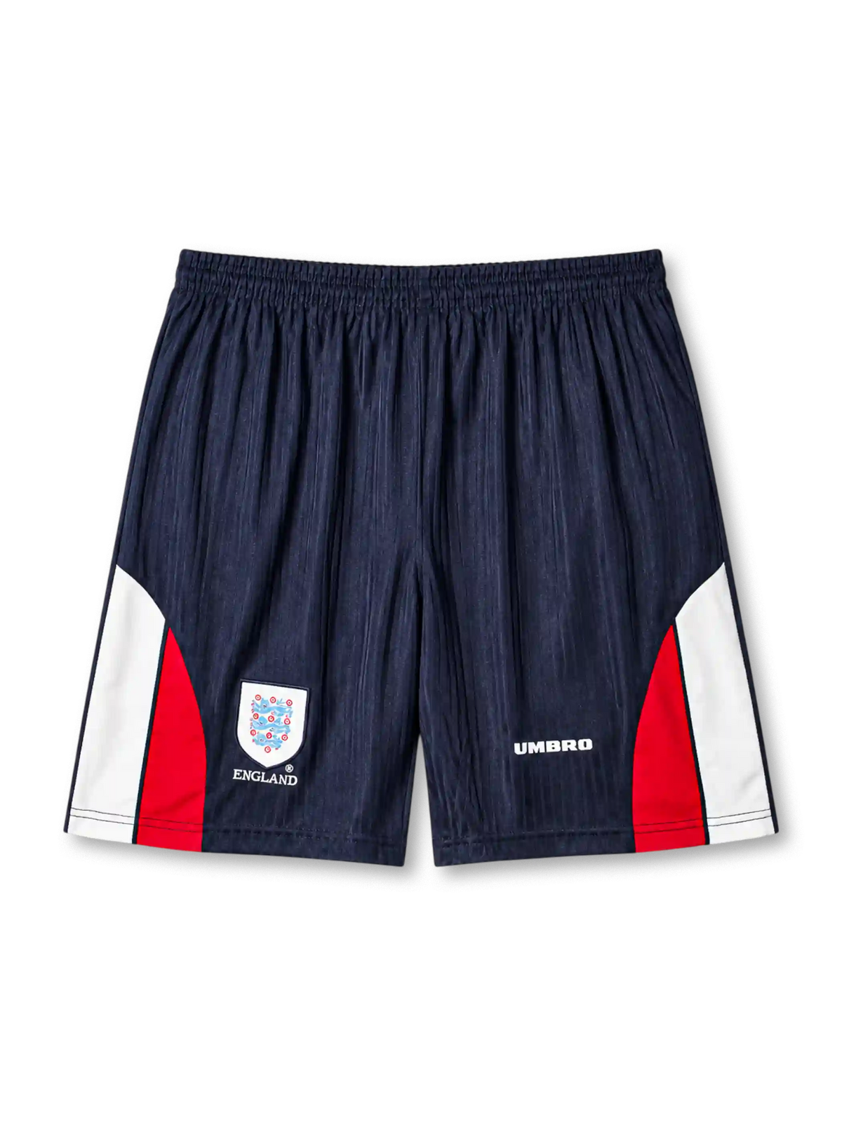 England 1998 home shorts in navy with red and white panels