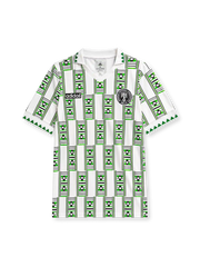 Nigeria 1994 away jersey with green and black geometric print