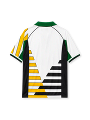 South Africa 1998 home jersey with black, gold, and white diagonal design