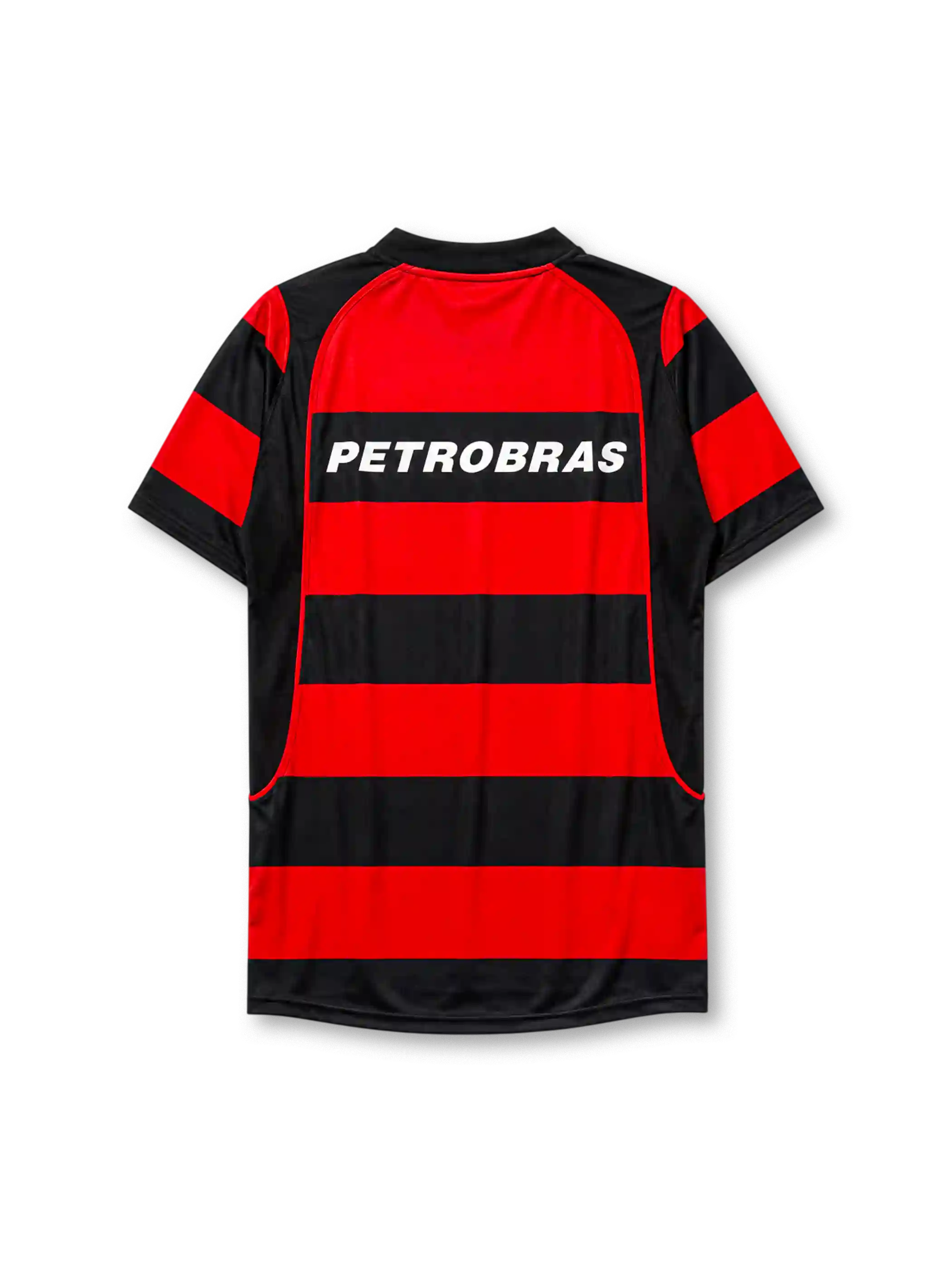 Flamengo 2003-04 home jersey in red and black hoops