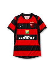 Flamengo 2003-04 home jersey in red and black hoops