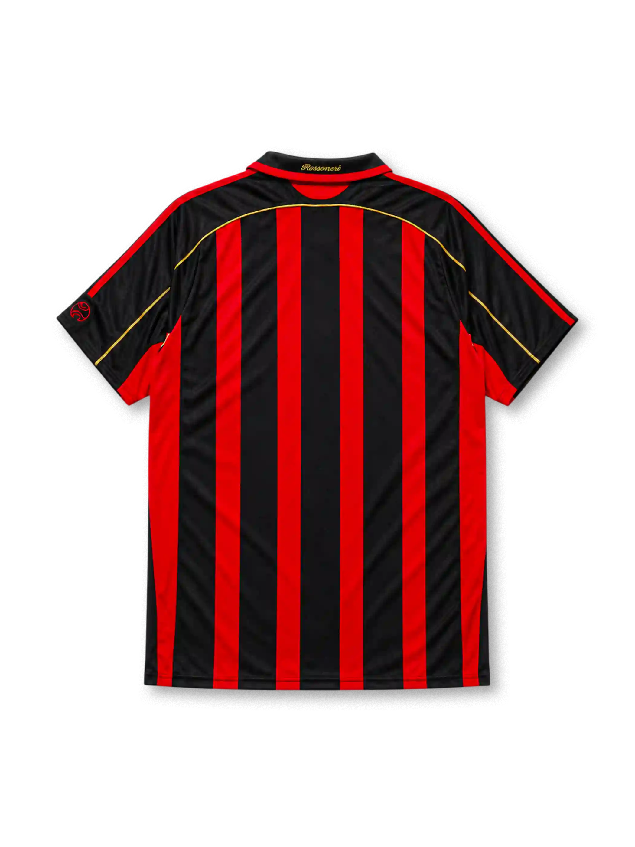 AC Milan 2006-07 home jersey in red and black with gold trim