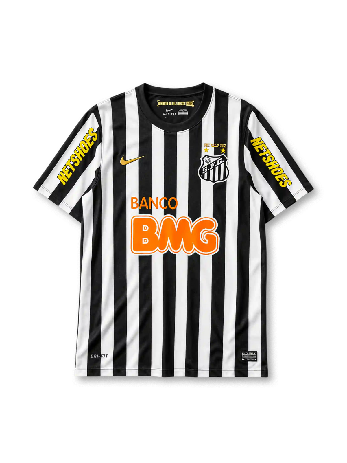 Santos FC 2013 away jersey in black and white stripes