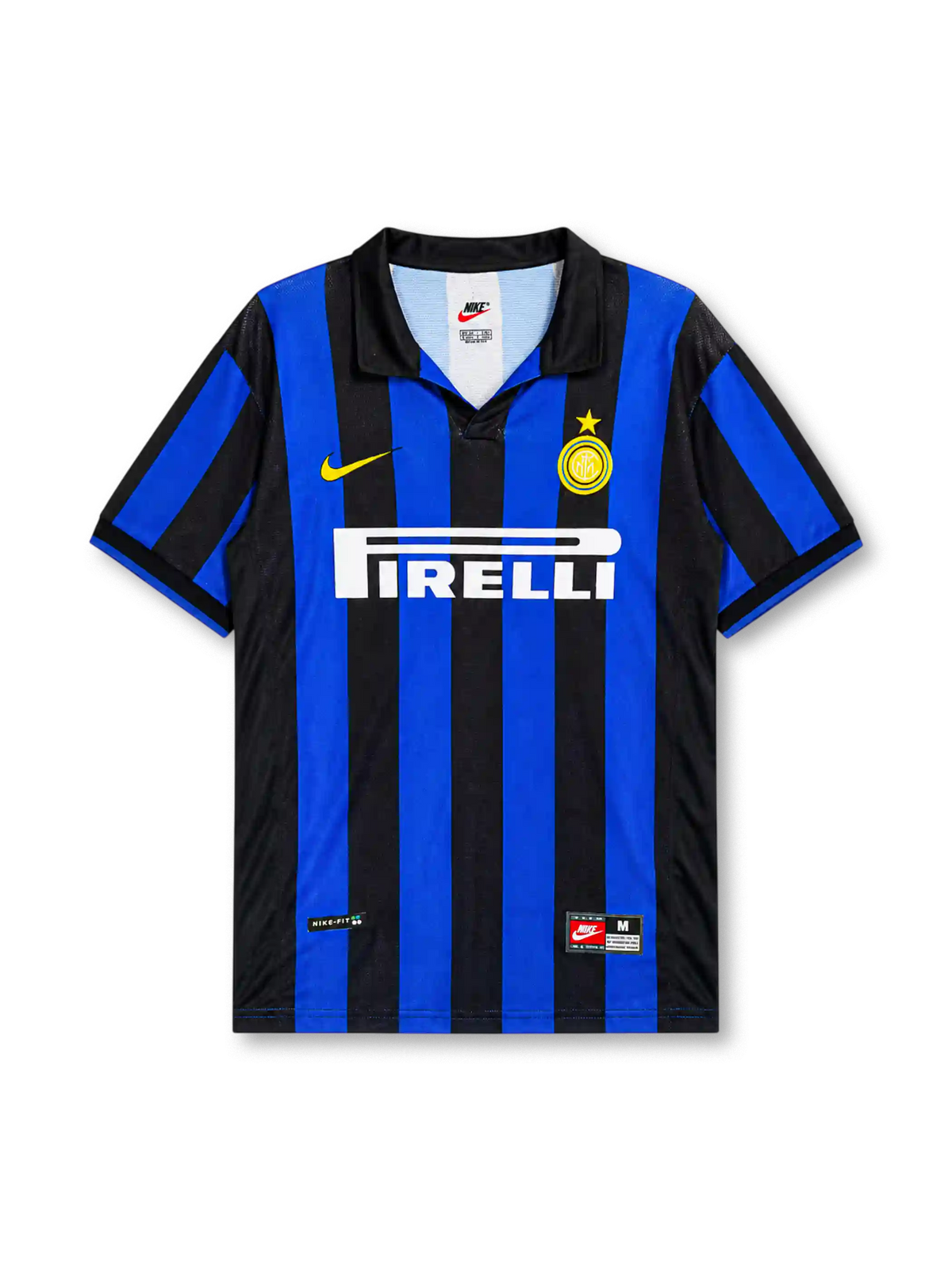Inter Milan 1998-99 home jersey in blue and black stripes