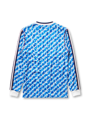 Manchester United 1990-92 long sleeve away jersey with blue flash pattern