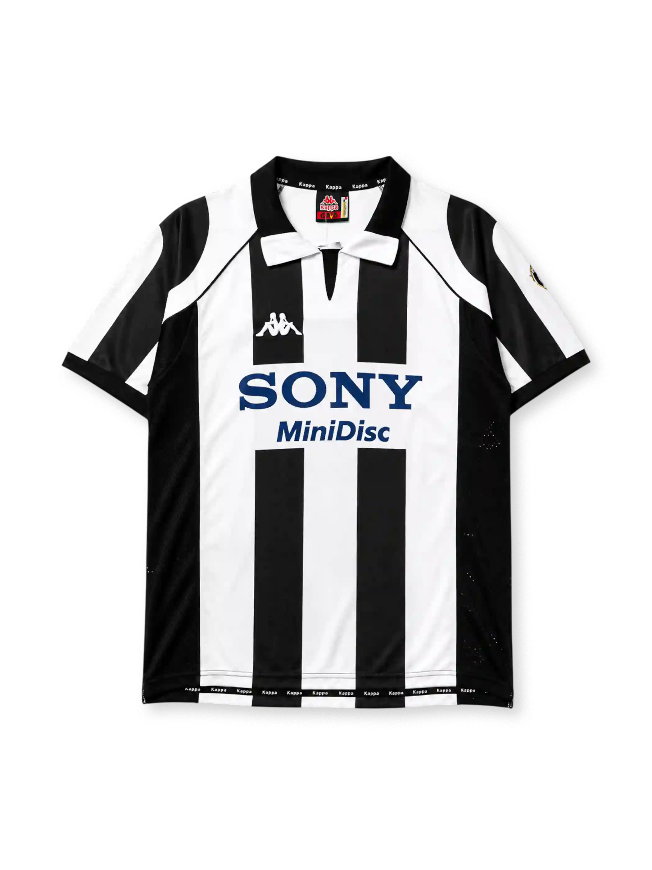 Juventus 1997-98 home jersey in black and white stripes