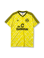 Borussia Dortmund 1988 home jersey with geometric chevron pattern