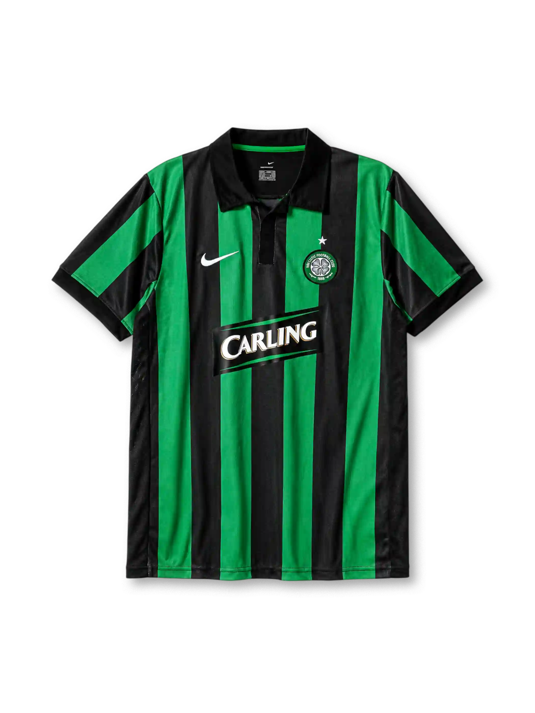 Celtic 2006-07 away jersey in green and black stripes