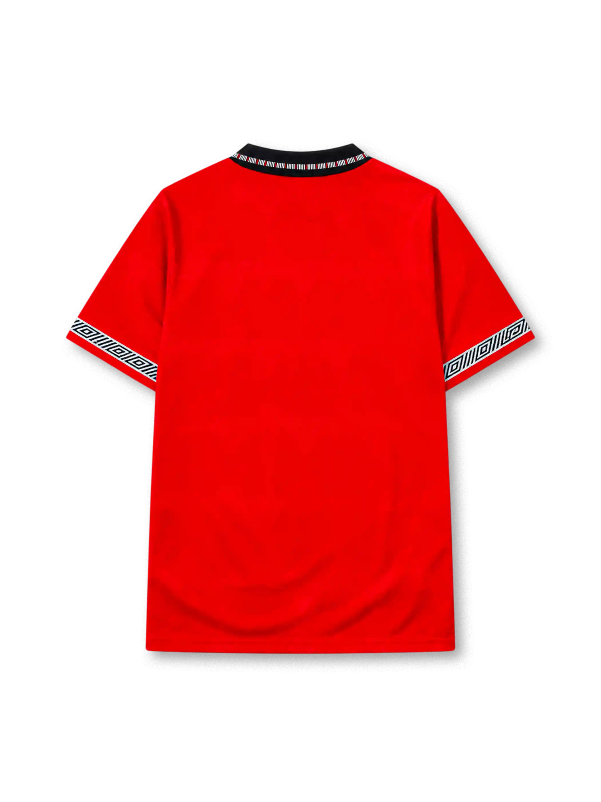 England 1990 away jersey in red with black collar