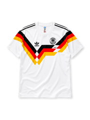 Germany 1990 home jersey with black, red, and gold chevron design