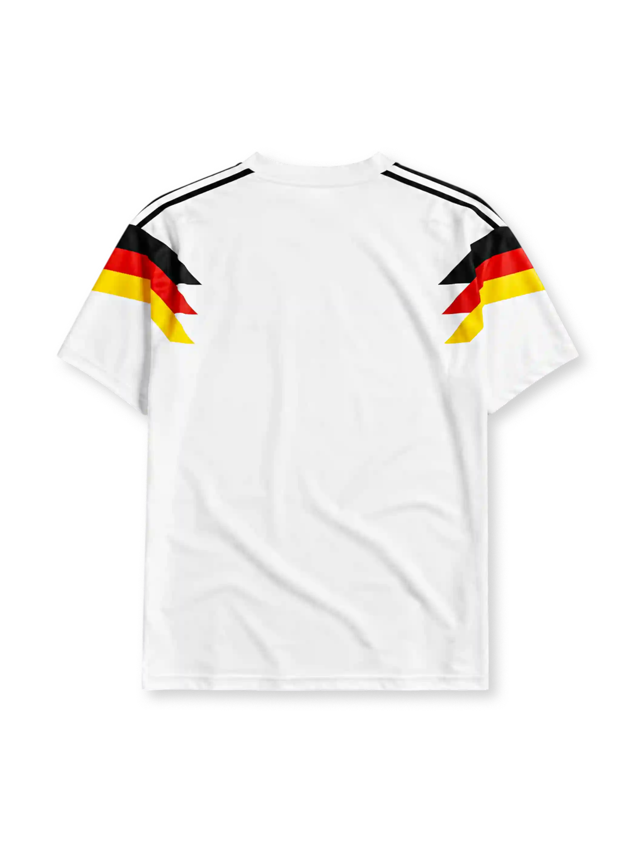 Germany 1990 home jersey with black, red, and gold chevron design