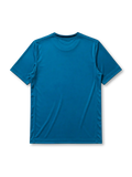 Real Madrid 2017-18 third jersey, front view, teal body with pixelated navy gradient pattern, adidas three-stripe shoulder detailing, crew neck collar, adidas logo, club crest, Fly Emirates sponsor logo, Climacool label