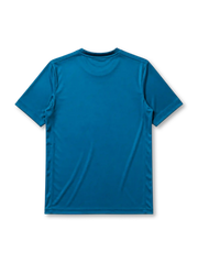 Real Madrid 2017-18 third jersey, front view, teal body with pixelated navy gradient pattern, adidas three-stripe shoulder detailing, crew neck collar, adidas logo, club crest, Fly Emirates sponsor logo, Climacool label