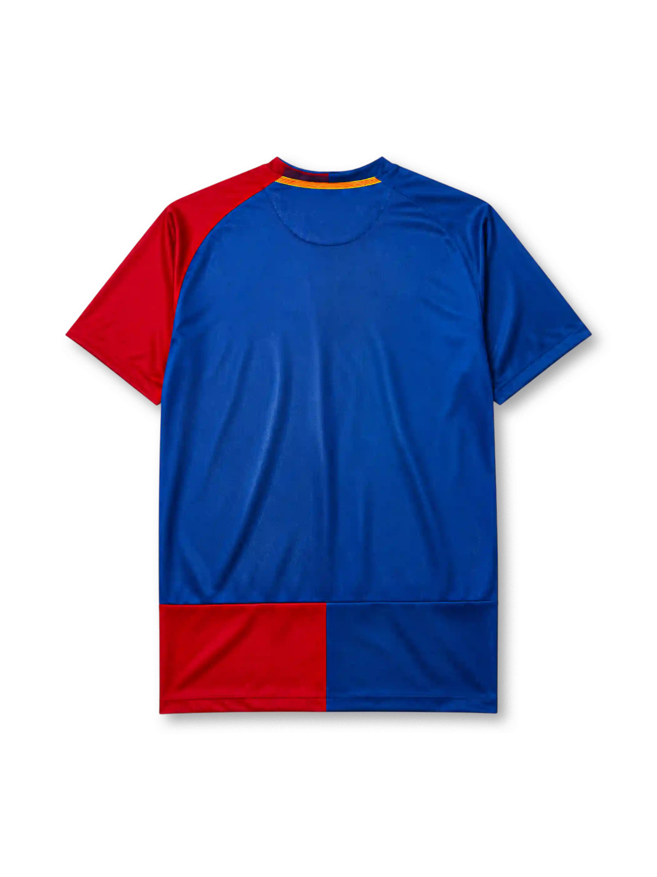 Barcelona 2008-09 Champions League final home jersey, front view, blue and red vertical halves, Nike swoosh, Final Roma 2009 commemorative text, club crest, UNICEF sponsor logo, NikeFIT hem tag
