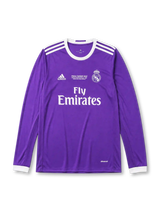Real Madrid 2016-17 Champions League Final Away Long Sleeve Jersey
