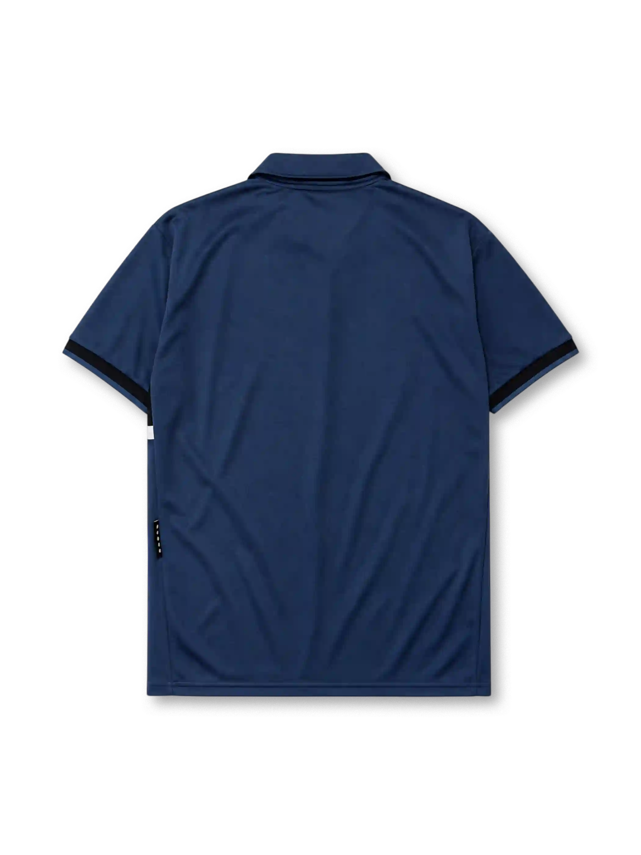 Inter Milan 1998-99 third jersey, front view, navy body with black and white central band, point collar, Nike swoosh logo, club crest with gold star, Pirelli sponsor logo
