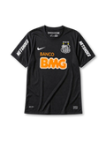 Santos FC 2012-13 black away retro football jersey with Banco BMG sponsor