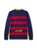 Barcelona 2015-16 navy garnet home long-sleeve retro football jersey with Qatar Airways sponsor