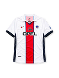 Paris Saint-Germain 1998-99 white away retro football jersey with Opel sponsor