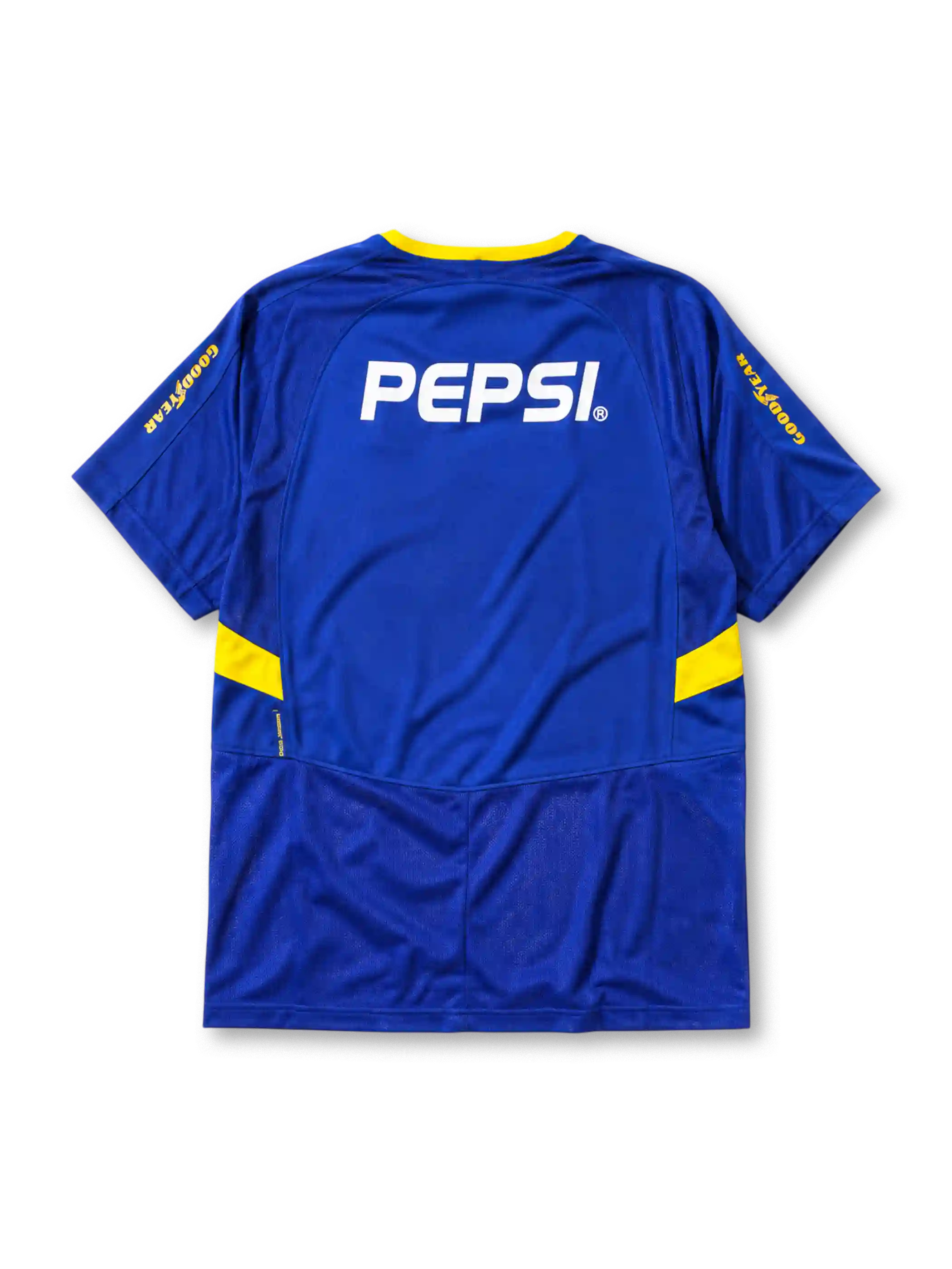 Boca Juniors 2003-04 blue yellow home retro football jersey with Pepsi sponsor