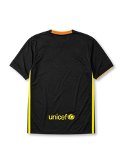 Barcelona 2013-14 black third retro football jersey with Qatar Airways sponsor