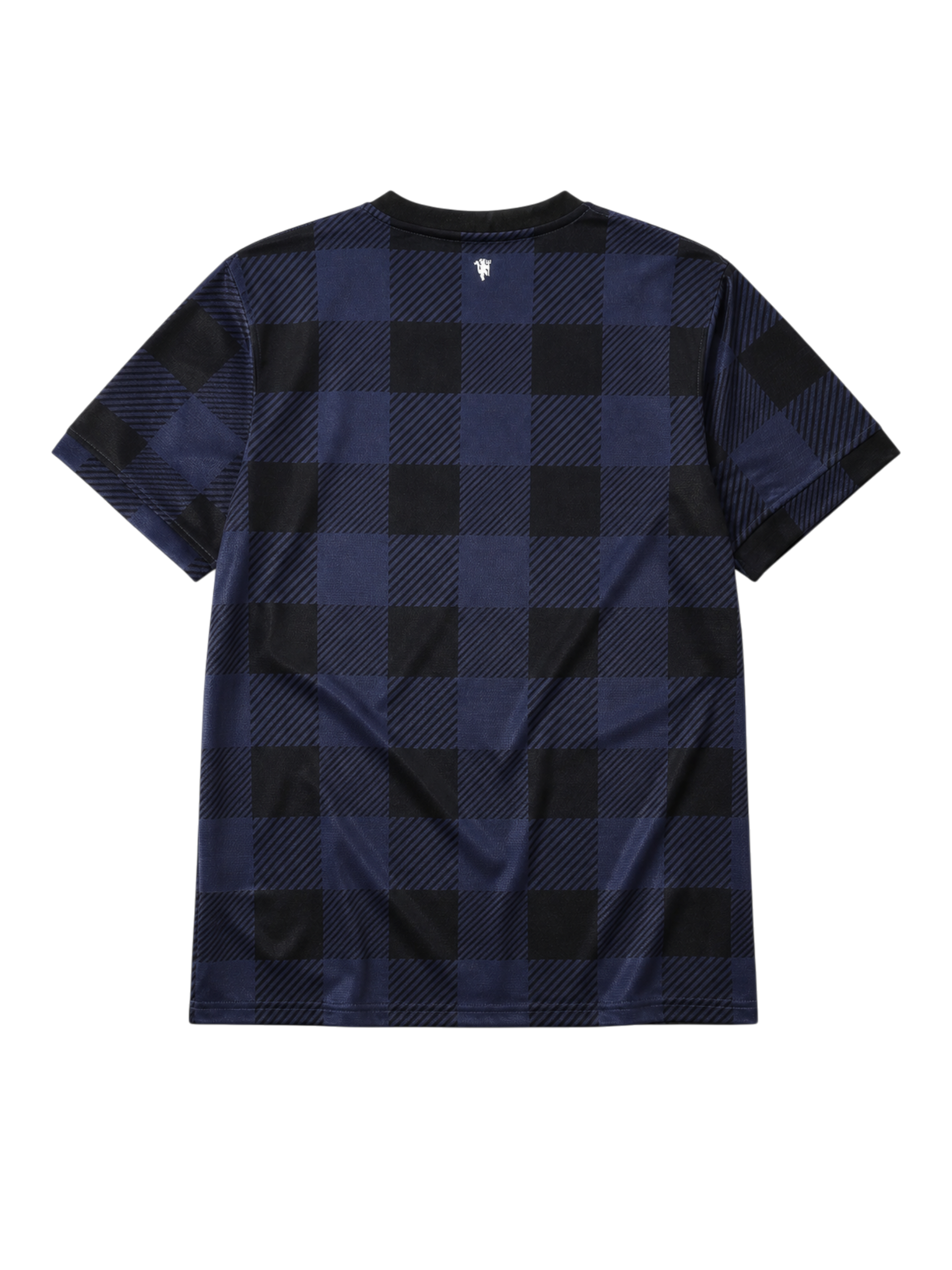 Manchester United 2013-14 navy check away retro football jersey with Aon sponsor