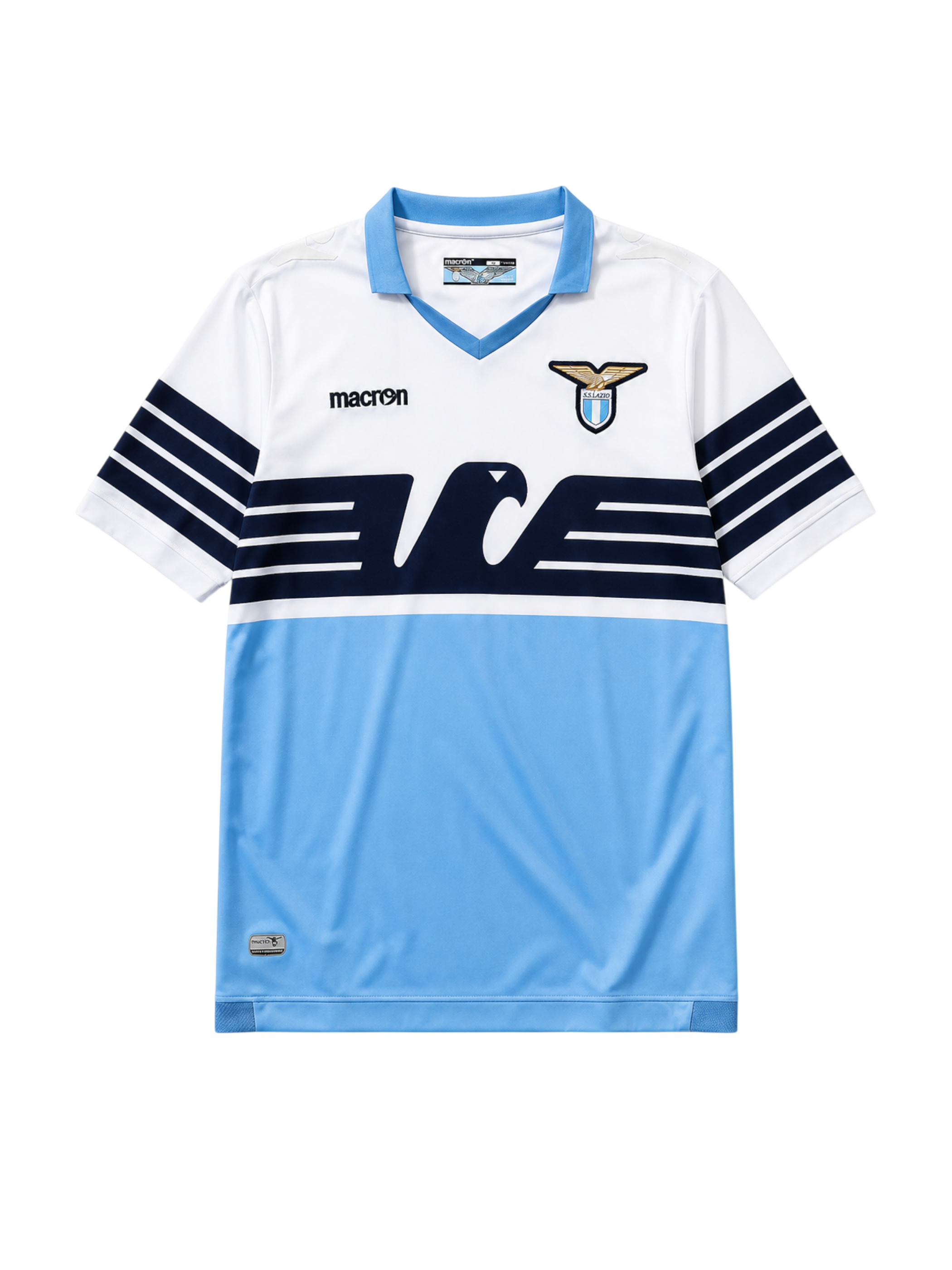 SS Lazio 2014-15 white sky blue home retro football jersey
