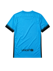Barcelona 2015-16 cyan third retro football jersey with Qatar Airways sponsor