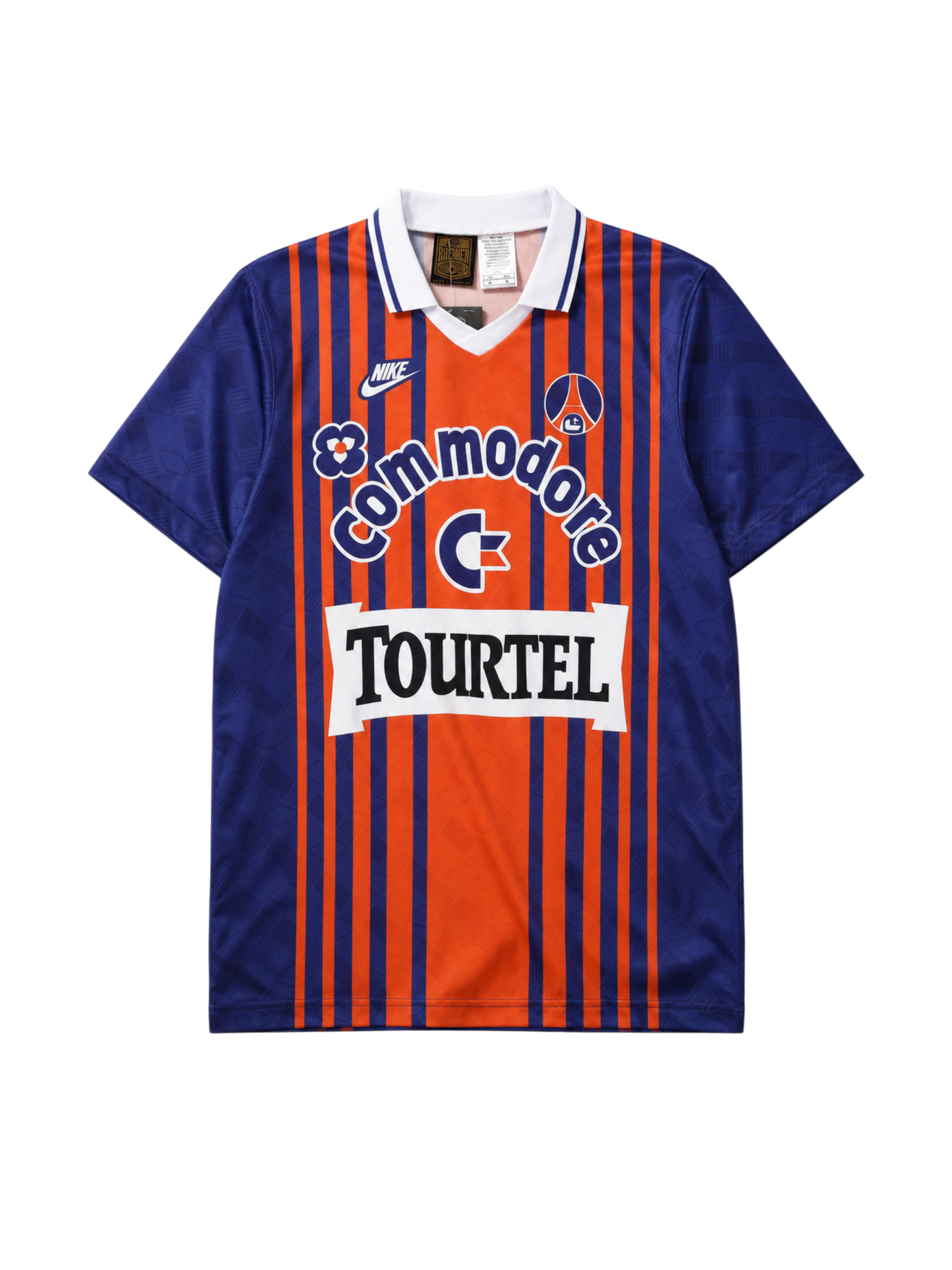 Paris Saint-Germain 1993-94 orange navy home retro football jersey with Commodore Tourtel sponsors