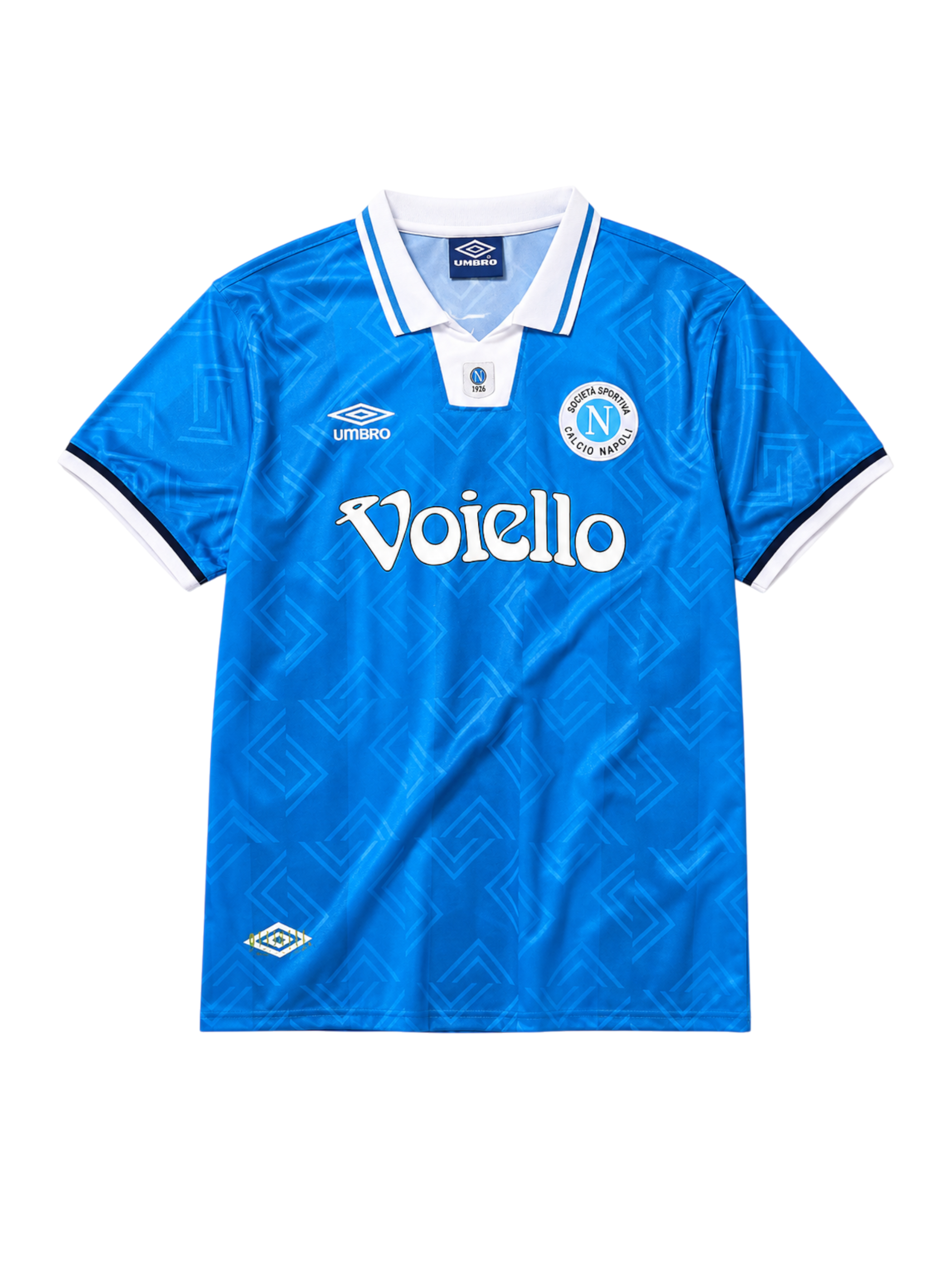 SSC Napoli 1993-94 azure home retro football jersey with Voiello sponsor