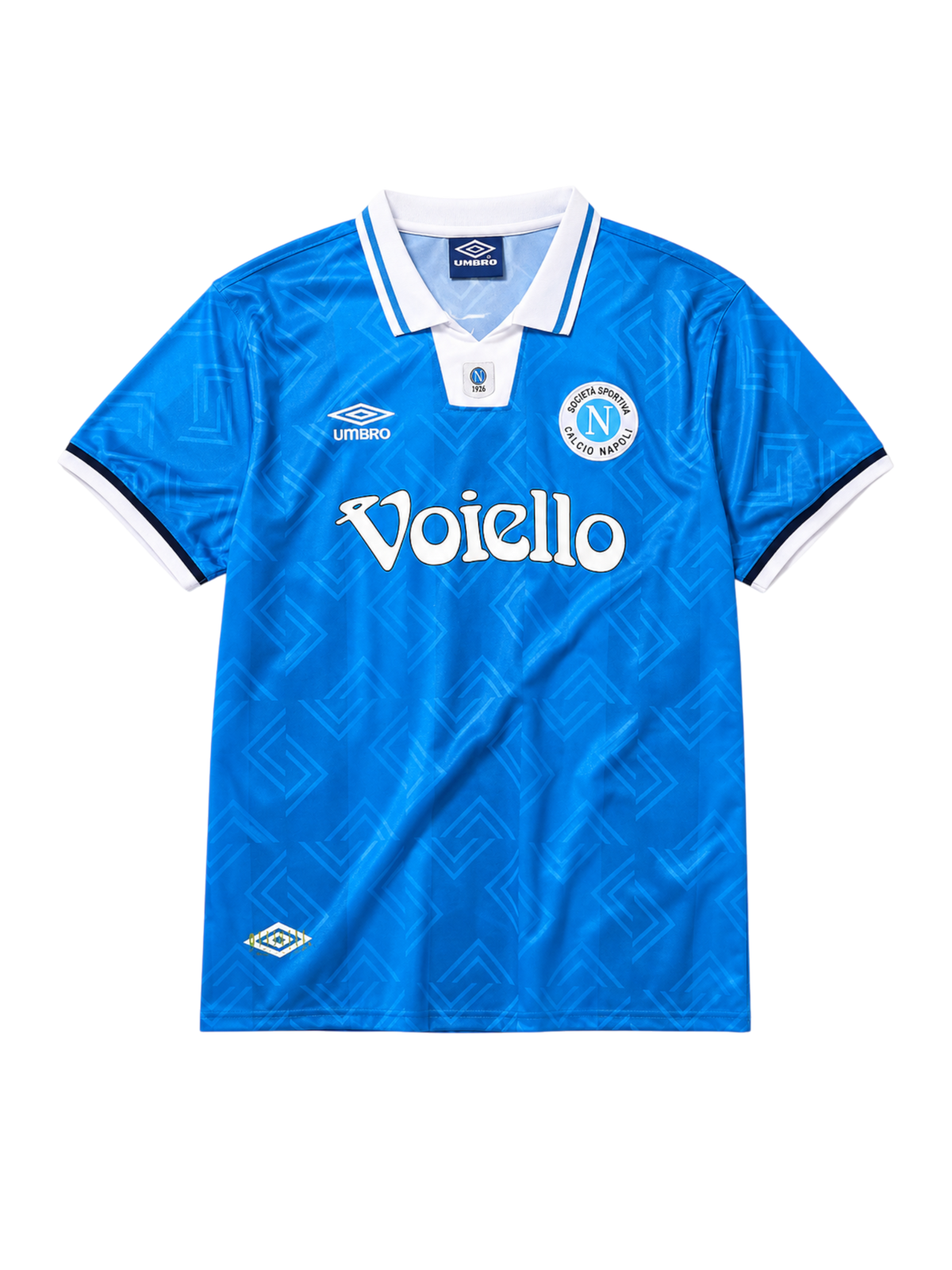 SSC Napoli 1993-94 azure home retro football jersey with Voiello sponsor