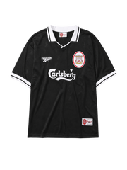 Liverpool 1996-97 black away retro football jersey with Carlsberg sponsor