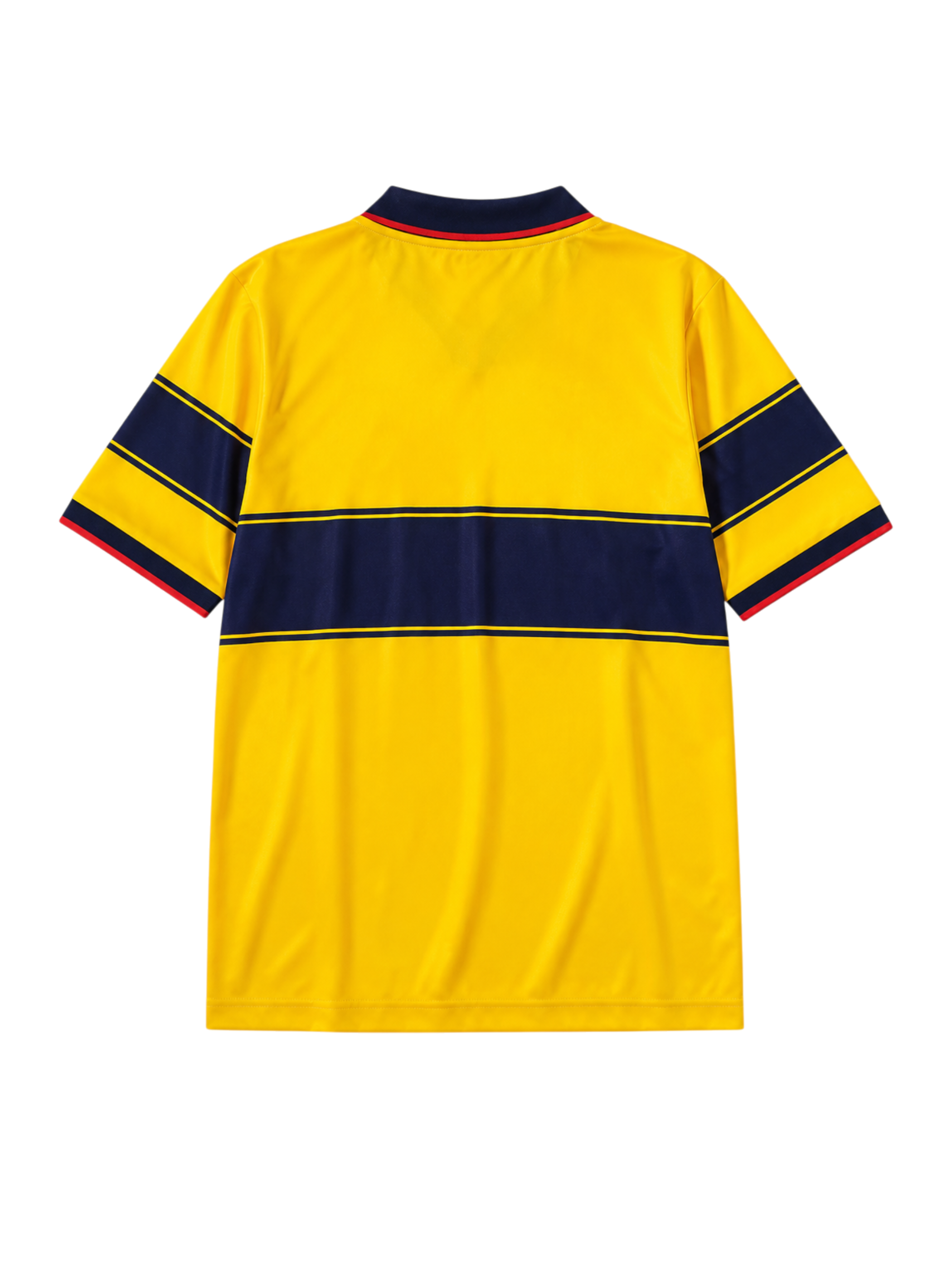 Arsenal 1997-99 yellow away retro football jersey with JVC sponsor
