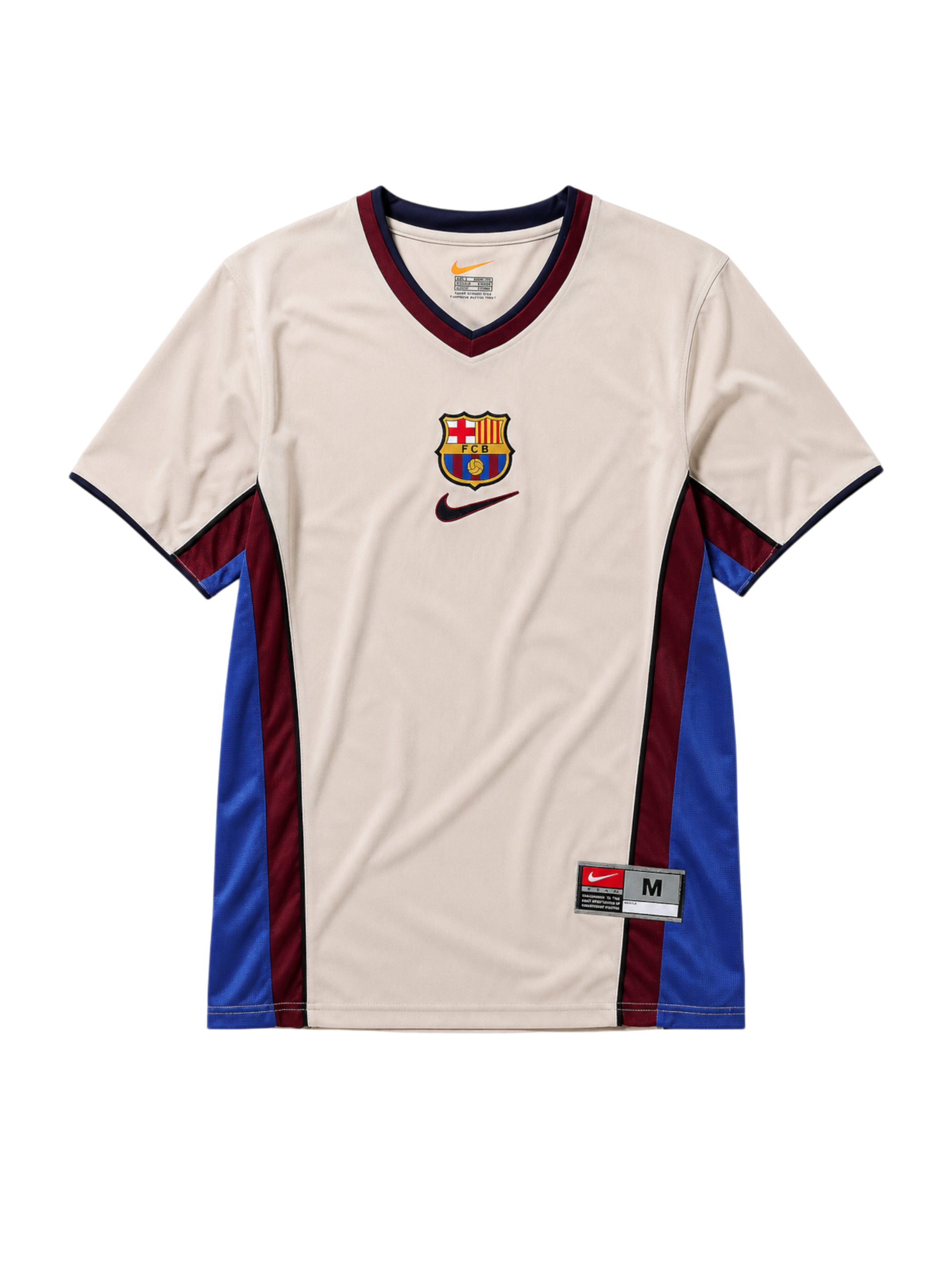 Barcelona 1998-99 cream away retro football jersey Nike