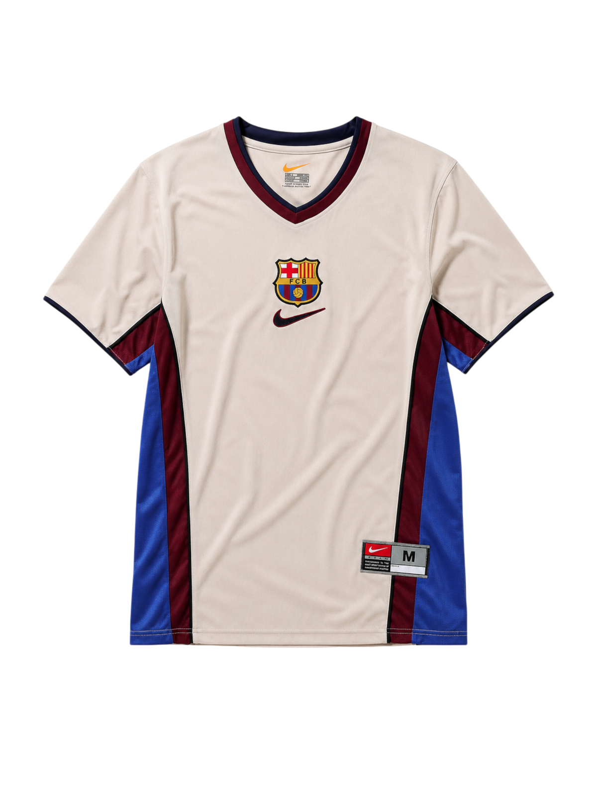 Barcelona 1998-99 cream away retro football jersey Nike