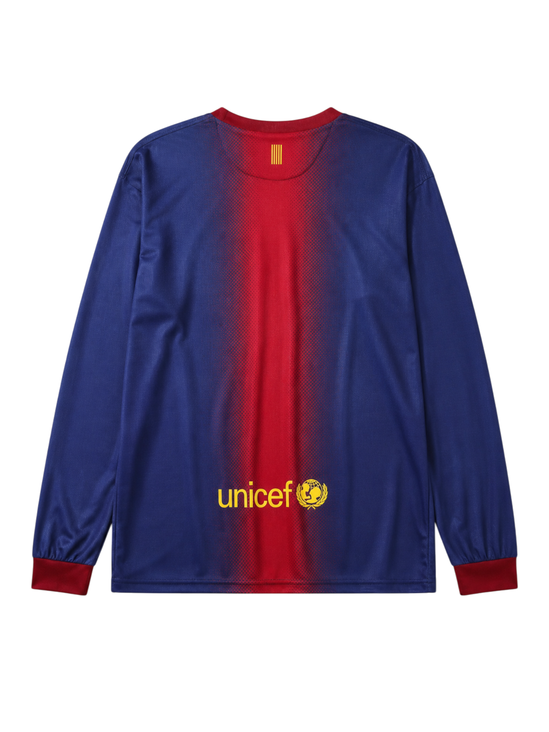 Barcelona 2012-13 blue red home long-sleeve retro football jersey with Qatar Foundation sponsor