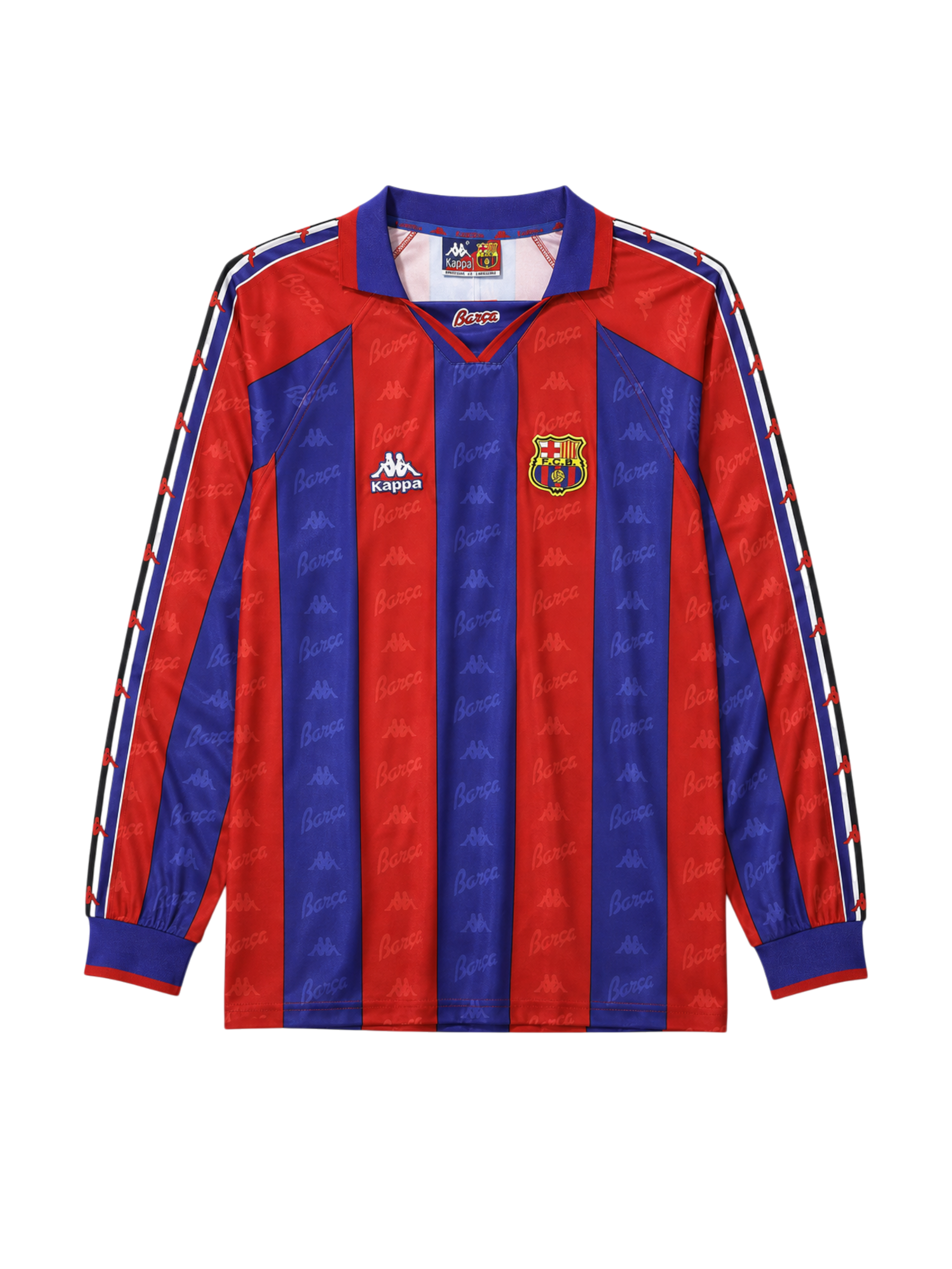 Barcelona 1995-97 blue red home long-sleeve retro football jersey Kappa