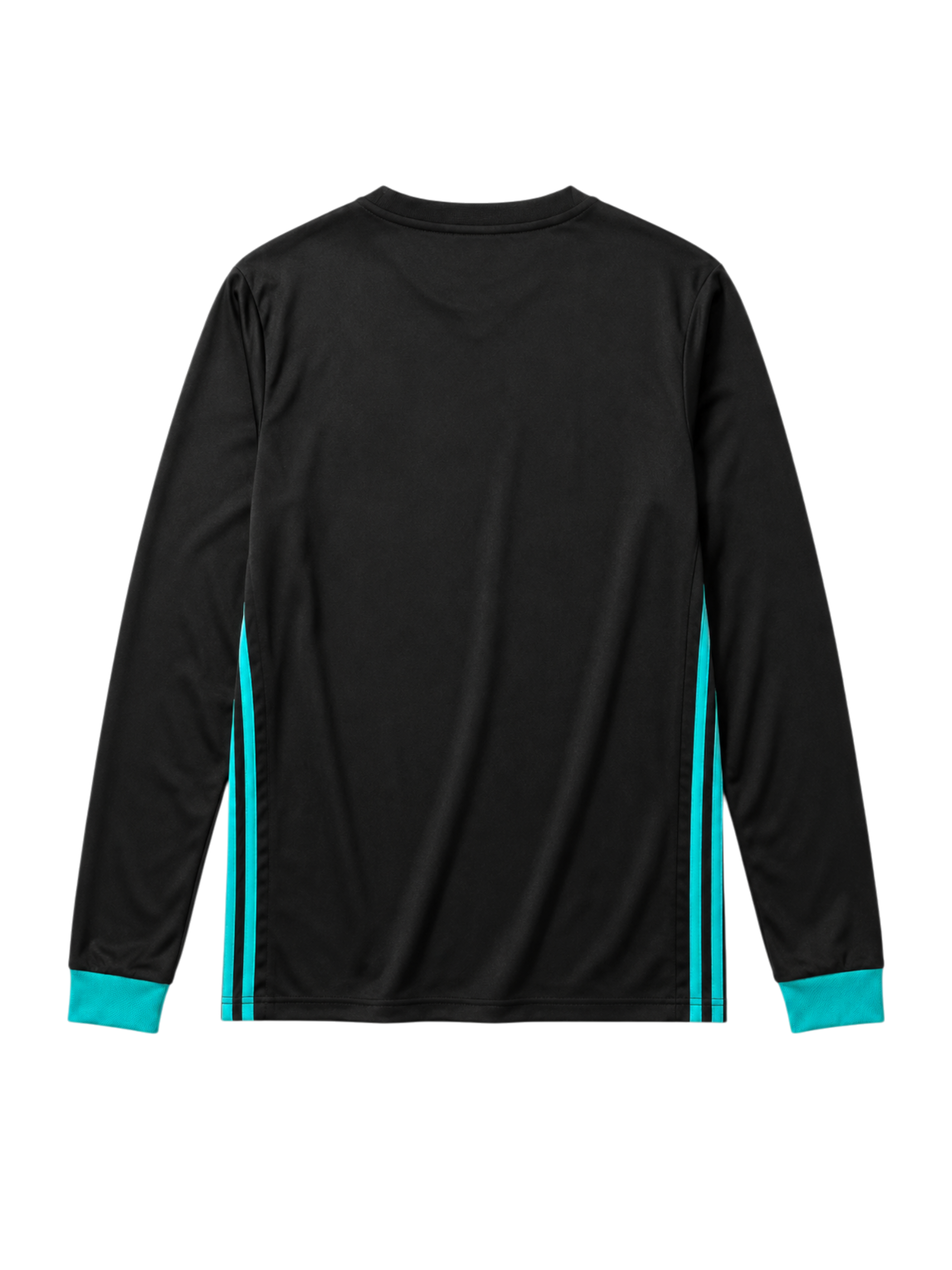 Real Madrid 2017-18 black away long-sleeve retro football jersey with Fly Emirates sponsor