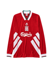 Liverpool 1993-95 red home long-sleeve retro football jersey with Carlsberg sponsor