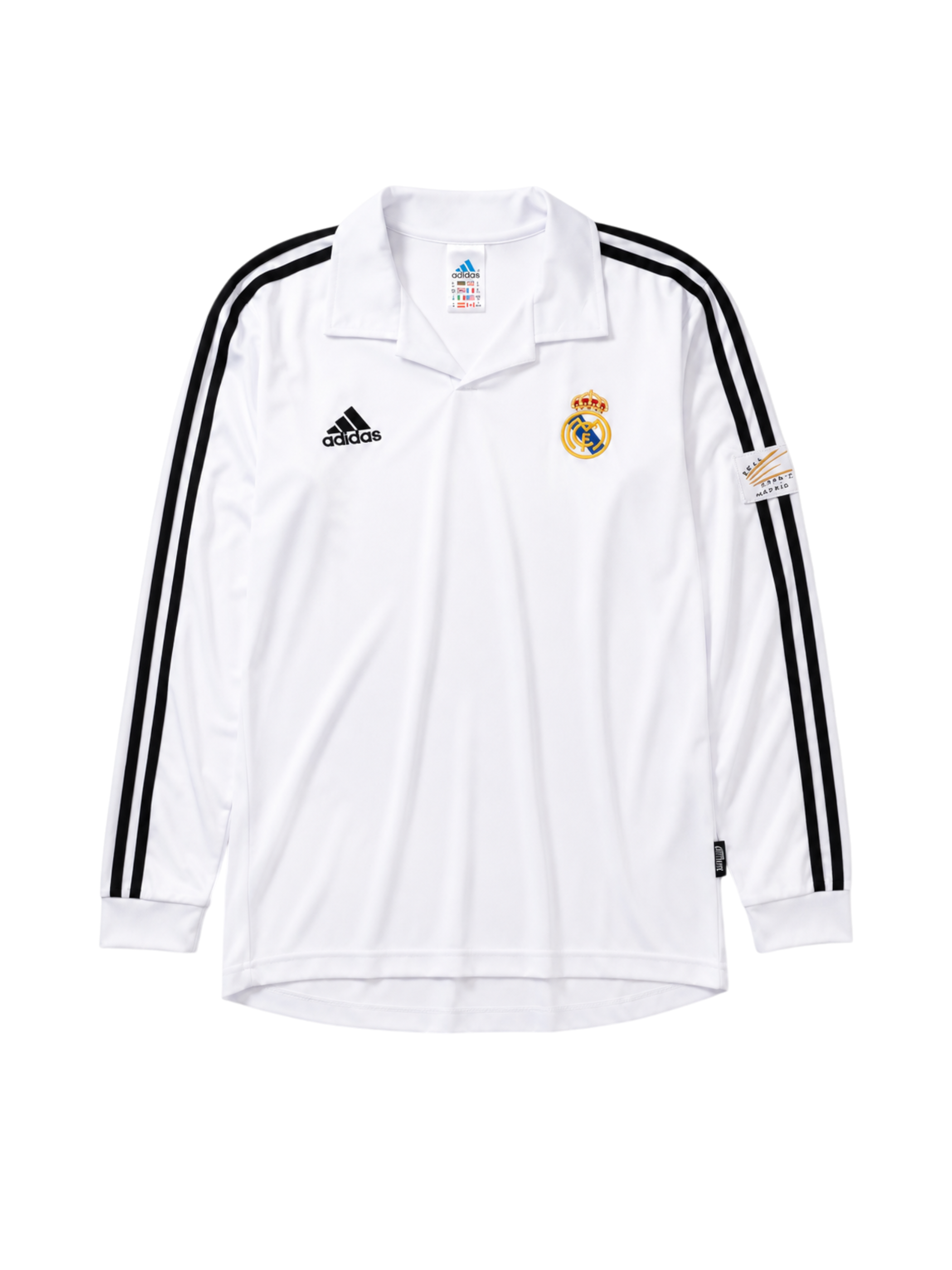 Real Madrid 2002-03 white home long-sleeve retro football jersey centenary