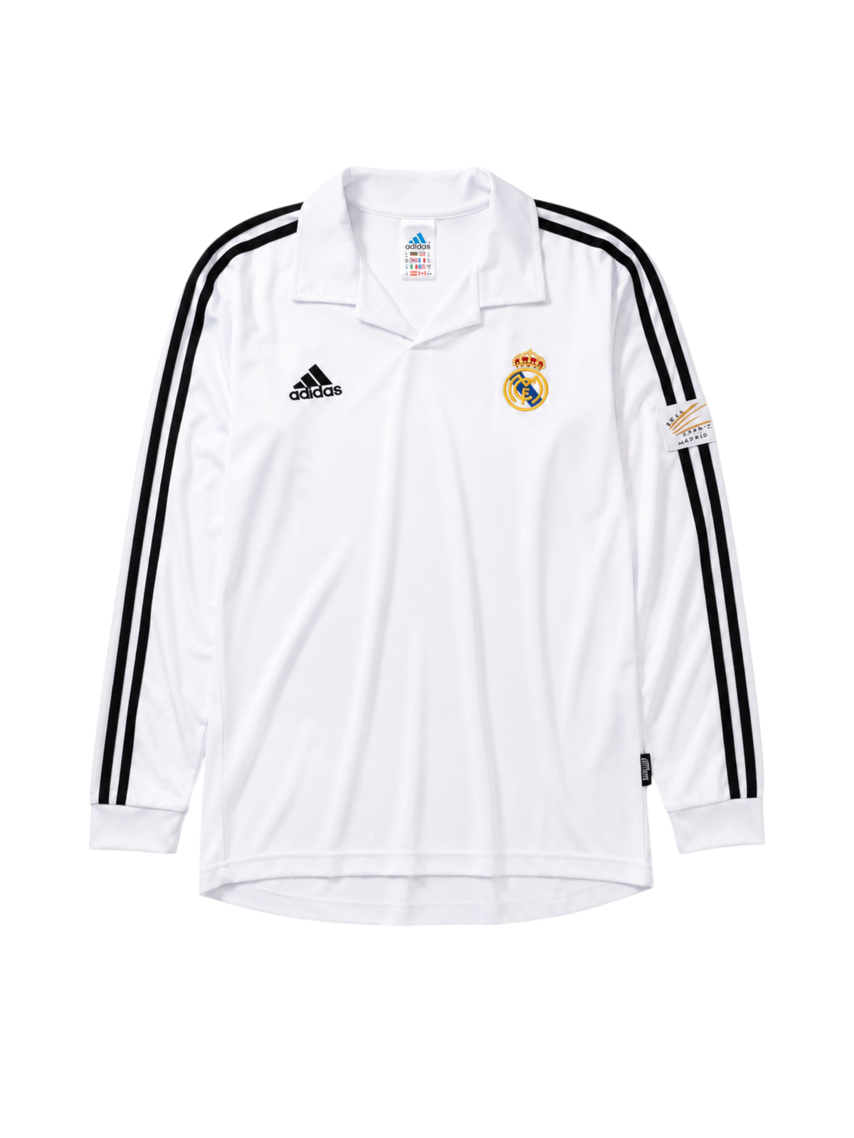 Real Madrid 2002-03 white home long-sleeve retro football jersey centenary