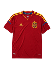 Spain 2012 home football jersey by Adidas with gold star crest