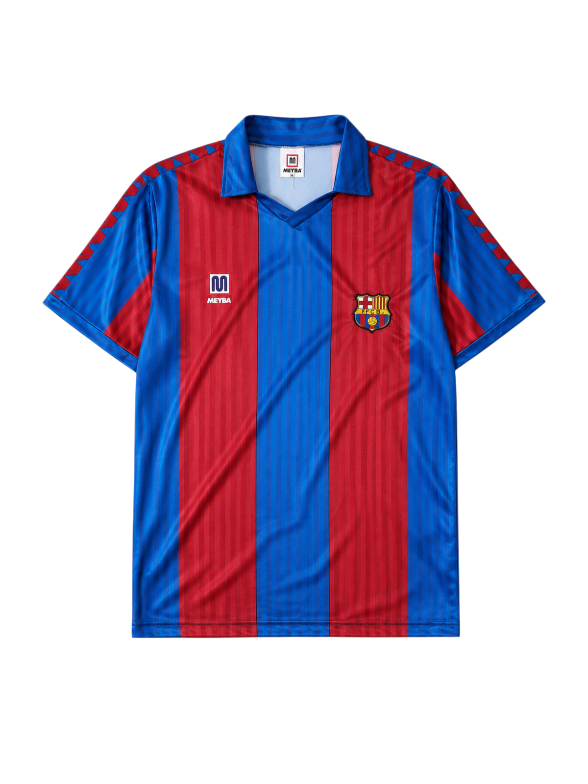 Barcelona 1989/92 home football jersey by Meyba with blaugrana stripes